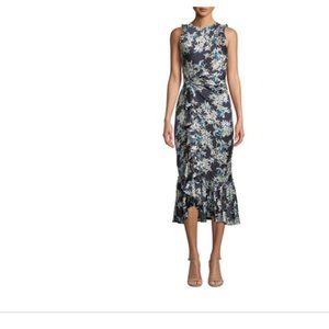 Cinq A Sept Dresses Cinq A Sept Mirna Floral Print Flounce Midi Dress